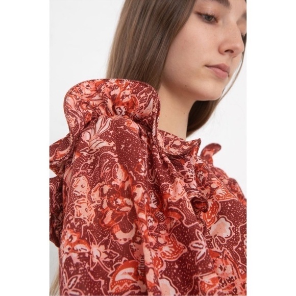 Ulla Johnson Medine Blouse in Coral - Picture 3 of 12